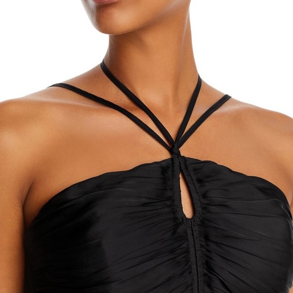 Black AQUA Halter Satin Dress - Size XL - Picture 3 of 9